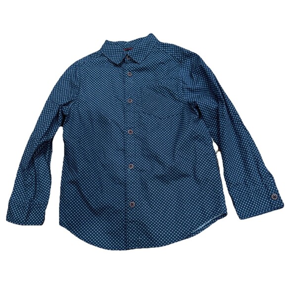 Rebel by Primark Boys' Button-Down Shirt Size 5-6 Yrs Diamond Print Preppy Comfy - Picture 1 of 5